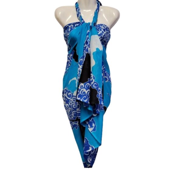 Cover Up Long Wrap, Halter or Strapless Wrap Dress Cotton Coverups - Picture 1 of 9